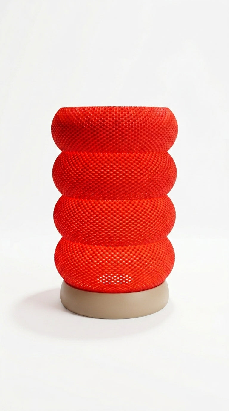 3D printed 'Ripple wave'  Lamp with PLA with a Modern geometric design