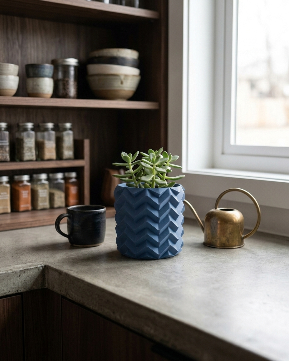 The Zig-Zag Peak– 3D Printed Geometric Planter